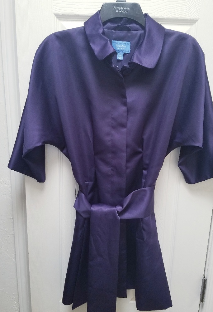 Vera Wang purple satin, light-weight coat